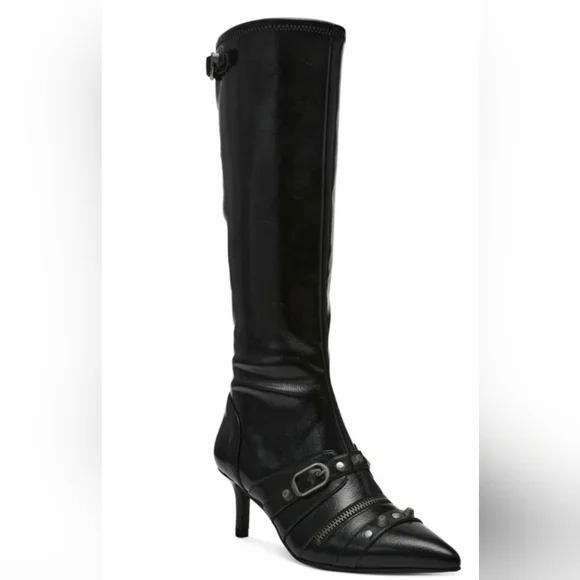 💞🧡Womens Wild Pair Glossy Black Knee-High Boots - Size 10 - 2.5" Heels💞💛 - Picture 1 of 8